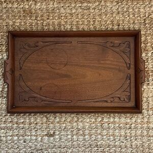Vintage Carved Wooden Tray